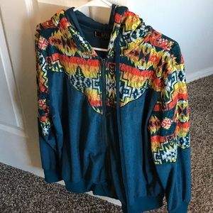 Turquoise hooded jacket